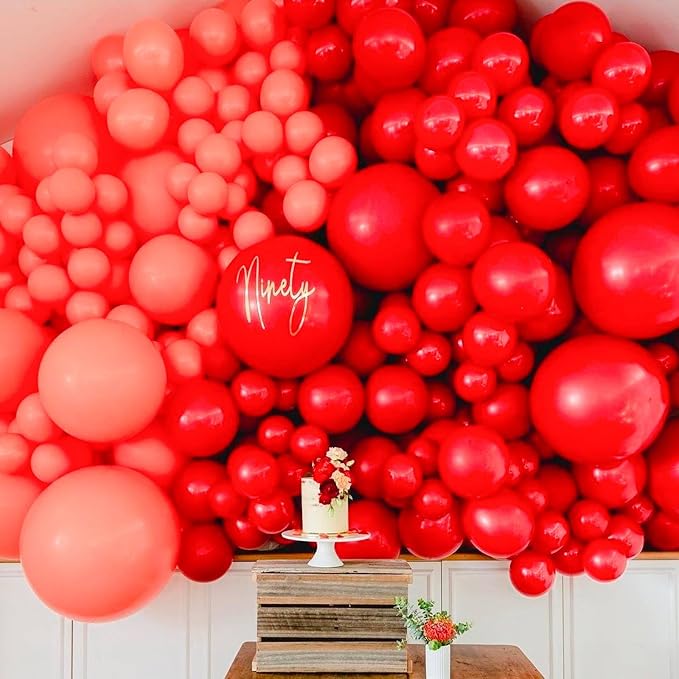 PartyWoo Red Balloons 100 pcs Different Sizes of 18 12 10 5 Inch Red Balloon - Image 6