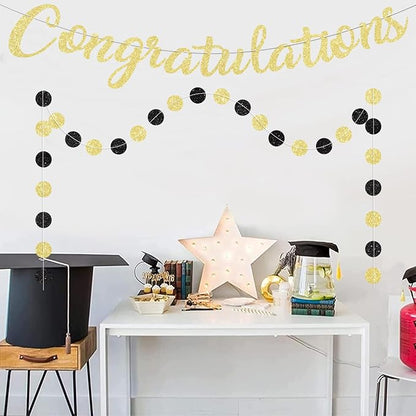 Gold Congratulations Banner Sign Prestrung Congrats Banner Garland - Image 5