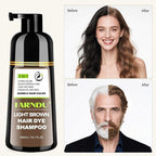 Light Brown Hair Dye Shampoo, 3 in 1 Instant Hair Color with 15 Min Gray Coverage, Natural Semi-Permanent Herbal Shampoo for Men & Women