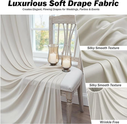 50ft×12ft Beige Backdrop Curtain - Image 3