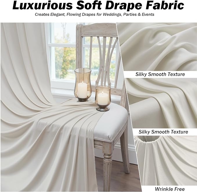 10ft×12ft Beige Backdrop Curtain - Image 3