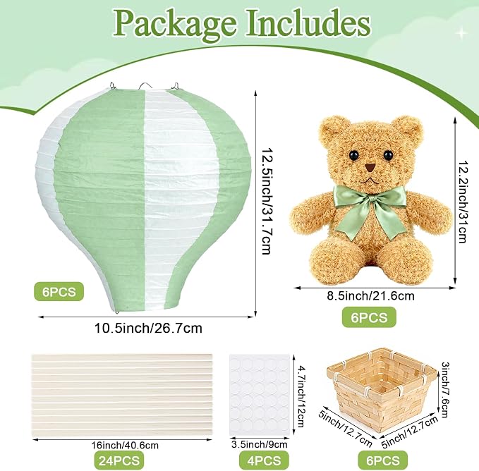 6 Sets Hot Air Balloon Decorations Table Centerpieces - Image 2