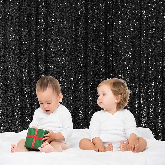 Eternal Beauty Black 3mm Sequin Backdrop 6x8 Ft - Image 7