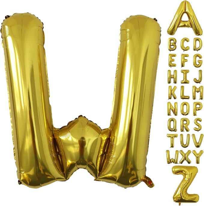 Letter Balloons Gold Party Balloon by United-UnicornsParty