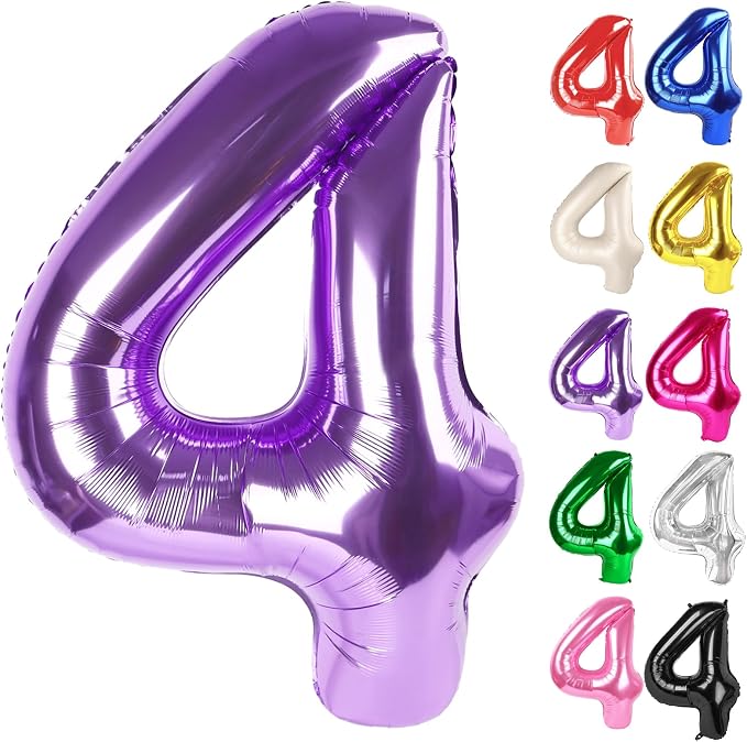 Purple Number 4 Balloon 40 Inch by IWERP