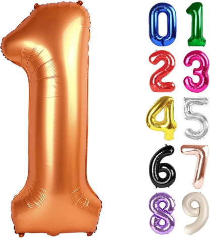1 Balloon - Orange Birthday Number Balloons, 40 Inch Decorations Men Women | by ALPHADELTAPI