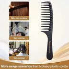 PERFEHAIR Wide Tooth Detangling Comb for Women - Large, Thick, Durable Bakelite Anti-static Hair Comb for Curly, Wet, Long, Thick Hair - Black, Professional Hair Detangler