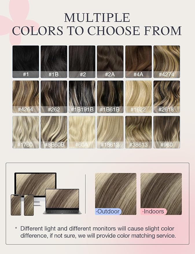 DOORES Invisi Edge Tape in Hair Extensions Human Hair, Ash Brown to Platinum Blonde 10 Injection Tape-ins with 10 Injection Tape-ins 50g 20 Inch, Virgin Tape in Extensions