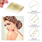U Shaped Hair Pins, 200 Count for Women Lady Girls Bobby Pins French Historical Hair Pin Hair Styling Pins Hair Accessories, Blonde, 2.4 Inch