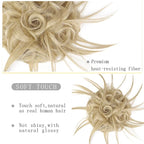 HMD Tousled Updo Messy Bun Hair Piece Hair Extension Ponytail With Elastic Rubber Band Updo Bun Synthetic Hairpieces for Women