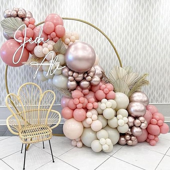 Pink White Balloons Rose Gold Blush White Balloon 60pcs 12inch Latex Helium - Image 5