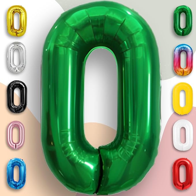 Green Number Balloon 0 Mylar Foil Balloons 16 Inch - Image 4