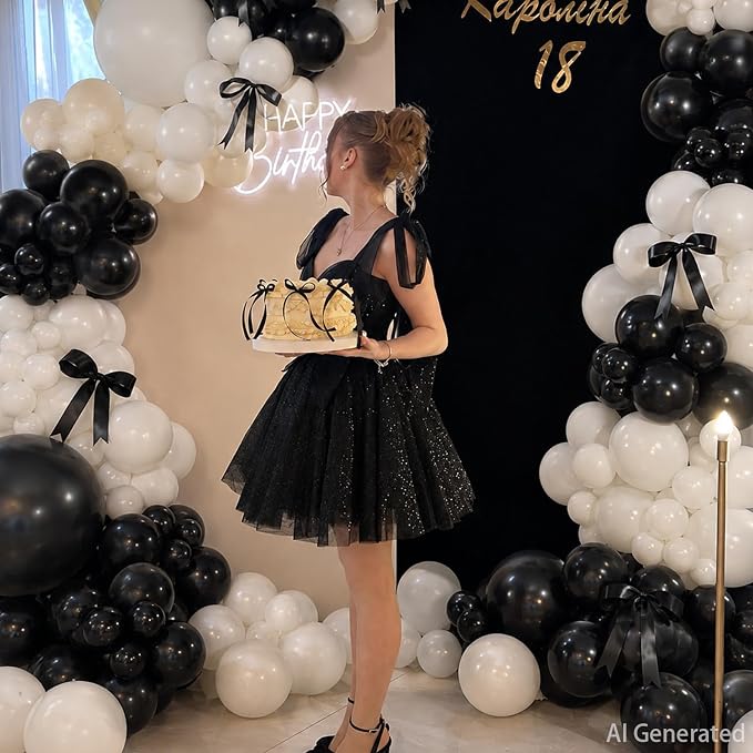 Black and White Balloon Arch Kit - Image 2