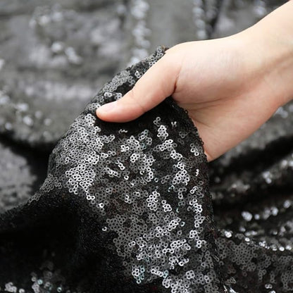 Poise3EHome 6FT x 6FT Black Sequin Photography Backdrop Curtain - Image 3