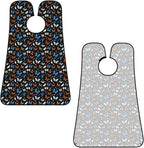 Waterproof Beard Trimming Bib, Non-Stick Hair Catcher for Men Shaving, Grooming Apron for Husband Dad, Blue and Yellow Tropic Butterflies Goth Shave Bib