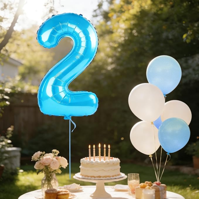 40 Inch Number 2 Balloons for 2nd Birthday Party Decorations, 0-100 Jewelry - Image 3