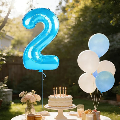 40 Inch Number 2 Balloons for 2nd Birthday Party Decorations, 0-100 Jewelry - Image 3
