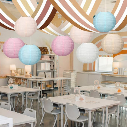 11 Pcs Boho Classroom Ceiling Decor Include 12 x 2 ft Fluorescent Light Covers by VioraWhite