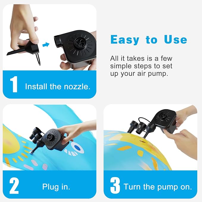 Electric Air Pump for Inflatables, Portable Quick-Fill Air Pump - Image 7