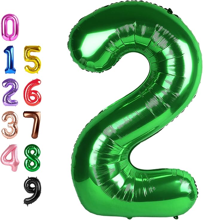 2 Balloon 40 inch Dark Green Number Balloons by Enyeopd