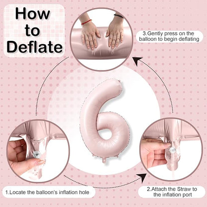 40 Inch 16 Balloon Number, Large Pastel Blush Baby Pink Foil Number 16 Balloons - Image 8