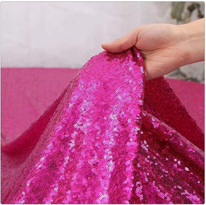 Fuchsia Glitter Sequin Backdrop Curtains 6 Pieces 2ftx8ft Dessert Backdrop - Image 6
