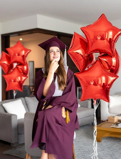 Red Star Balloons, Glitter Star Foil Balloon | 20Pcs 18 Inch Star Balloons - Image 3