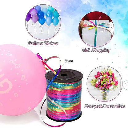 500 Yard Rainbow Crimped Curling Ribbon-Colorful Balloon Ribbons - Image 3