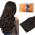 DOORES Clip in Human Hair Extensions Dark Brown 120g 7pcs 16 Inch Straight Real Hair Extensions Clip in Remy Natural Hair Extensions