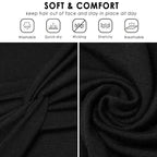 Extra Wide Headbands for Women, 7'' Large Cotton Like Turban Knotted Bandana Head Bands for Women Non Slip, Boho Headbands for Women's Hair (All Black-6Pcs, Extra Large 7" Wide)