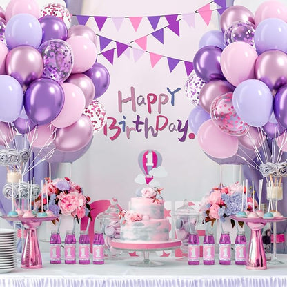60pcs Pink and Purple Balloons 12inch - Image 8