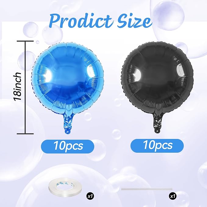 20PCS 18 Inch Round Foil Balloon, Round Aluminum Giant Balloon - Image 2