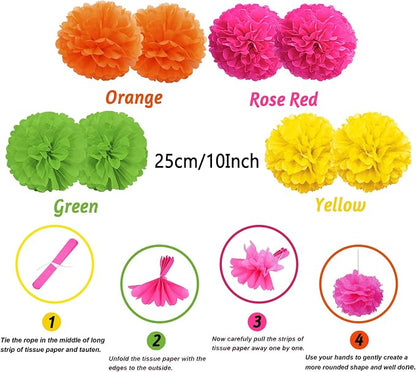 Mexican Party Decorations, Pom Poms Flowers - Image 3
