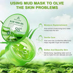 Organic Aloe Vera Gel for Face & Body Made within 12 Hours of Harvest, 98% Pure Aloe Vera Gel for Skin,Scalp,& Hair, Soothing Aloe Face Moisturizer,Multipurpose Skin Care（10oz）