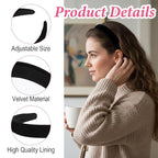Black Velvet Headbands for Women,3 Pcs Headbands for Women Non Slip 3 Different Width,Elastic Hair Bands Fashion Accessories