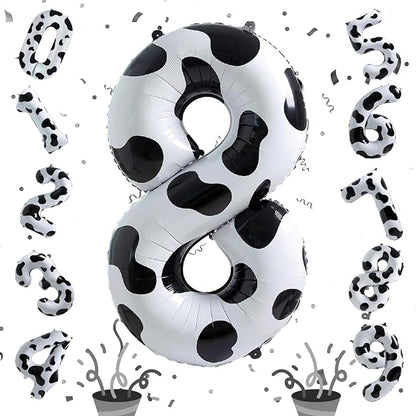 40 Inch Cow Print Number 8 Balloons, Large Foil 8th Birthday Balloon Decorations - Image 8