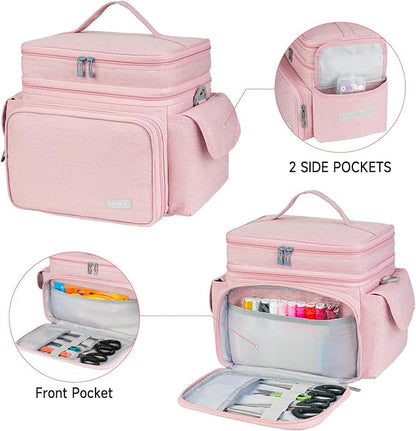 LEFOR·Z Small Sewing Supplies Organizer Bag, Sewing Box | Double-Layer Sewing - Image 4