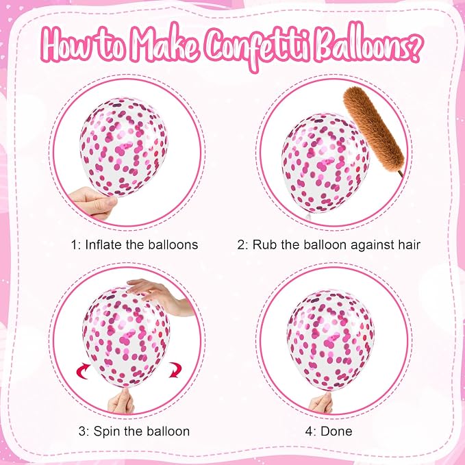 Pink Balloons, 12 Inch Metallic Hot Pink Magenta Pink Heart Balloons - Image 4