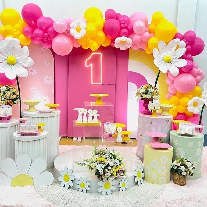 Yellow Pink Balloon Garland, Daisy Balloon Arch - Image 3