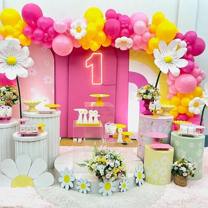 Yellow Pink Balloon Garland, Daisy Balloon Arch - Image 3