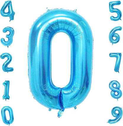 Blue 0 Number Balloon, 40 Inch, Premium Mylar, by Unknown