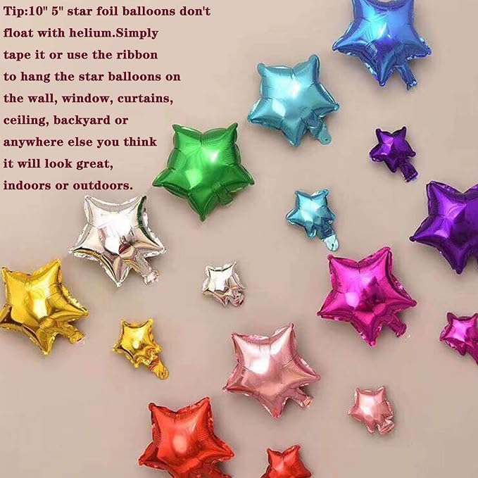 Gold Star Balloons, 50 Pieces 10" Star Balloons, PSKJATIN 50 Pieces 10" Star - Image 4