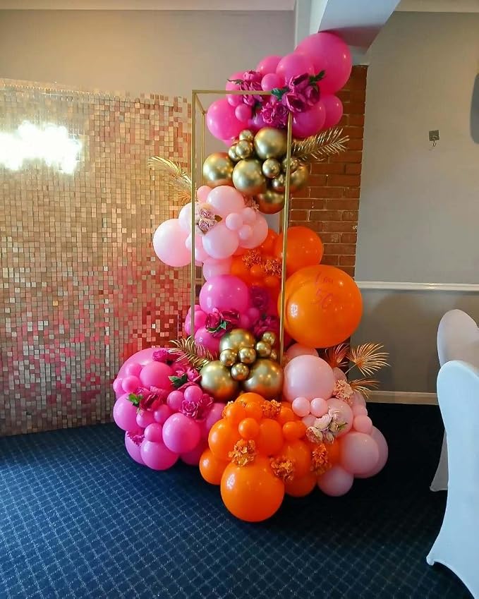 200Pcs Pink and Orange Gold Balloons Garland Arch Kit - Image 6