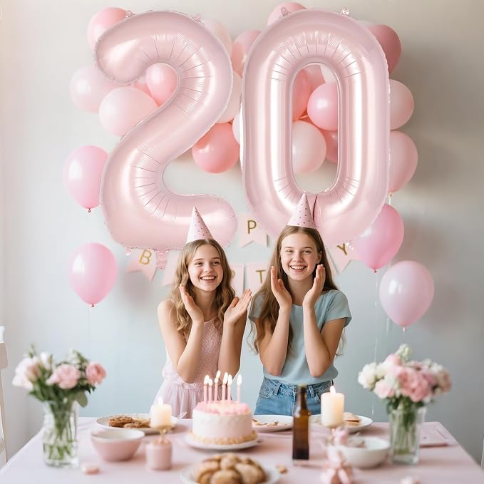 Light Pink Number 2 Balloon, 40 Inch Giant Mylar Number Balloons, Large Foil - Image 6