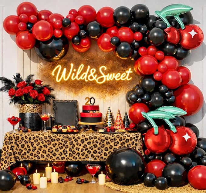 Leopard Cherry Balloon Arch Garland Kit by Beaumode