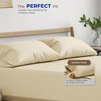 THREAD SPREAD 100% Egyptian Cotton Pillow Cases King - 1000 Thread Count Pillow Cases King Size Set of 2, Soft Cooling & Breathable Extra Long Staple Sateen Weave Cotton Pillow Covers for Bed - Sand