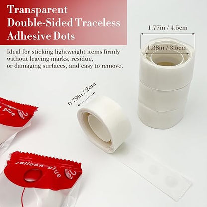 1000-Pack Transparent Adhesive Dots, Double-Sided Removable Glue Points - Image 3