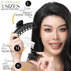 RC ROCHE 6 Pcs Double Claw Hair Clip Tooth Claw Clip Grip Tooth Jaw Clamps Thin Fine Hair Strong Hold No Slip Undo Clutchers for Women, Medium Black & White
