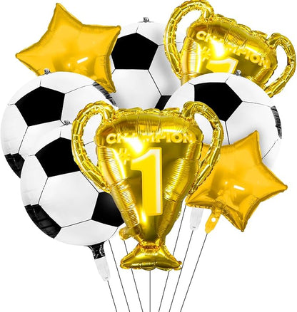 4D Sphere Soccer Balloons 8 Pcs 22 inch Champion Trophy Balloons by Lukinuo