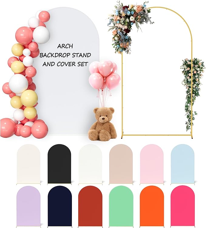 Neatsure Arch Backdrop Stand and Cover Set, 7.2FT Metal Photo Balloon Arch by Neatsure